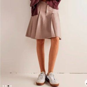 We The Free Beige Vegan Pleated Mini Skirt NWT FREE PEOPLE